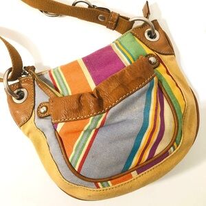 Fossil Multicolor Striped Crossbody Bag